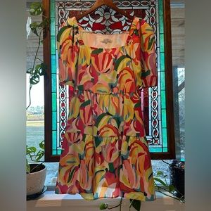 CROSBY by Mollie Burch “Conor Dress” in “Go Bananas”color:pink/yellow/green/blue